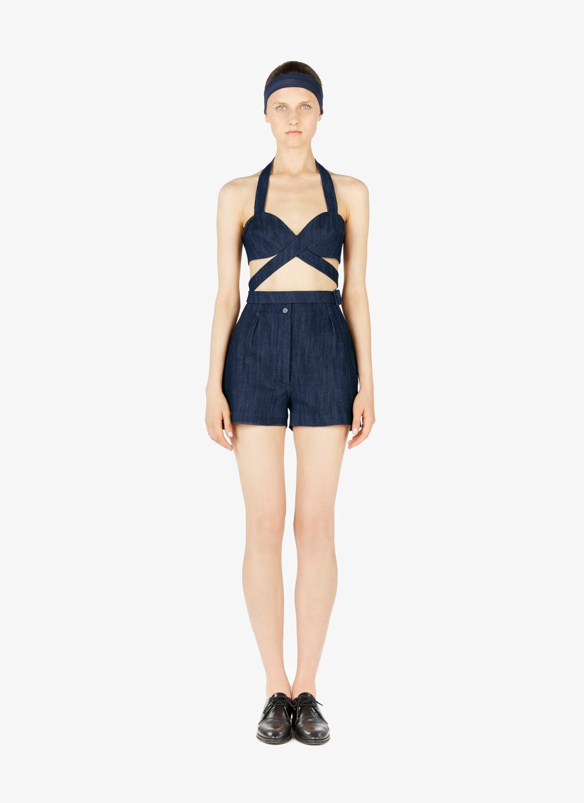 Alaïa Edition 1990 High-Waisted Denim Short ALAÏA MARINE ALAÏA EDITION 1990 HIGH-WAISTED DENIM SHORT
